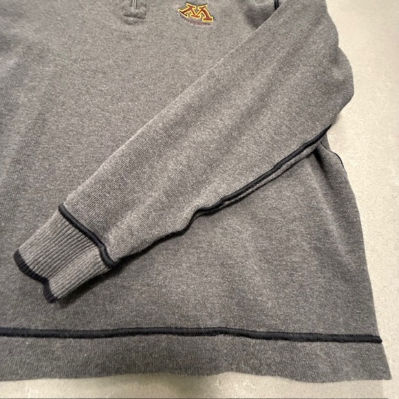 Minnesota Gophers Cutter & Buck Gray Stretch 1/4 Zip Mens Pullover - Picture 2 of 8